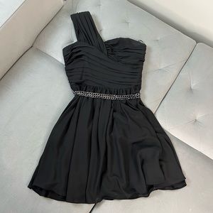 Express One Shoulder Belted Dress